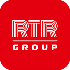 RTR Group - biały napis na czerwonym tle
