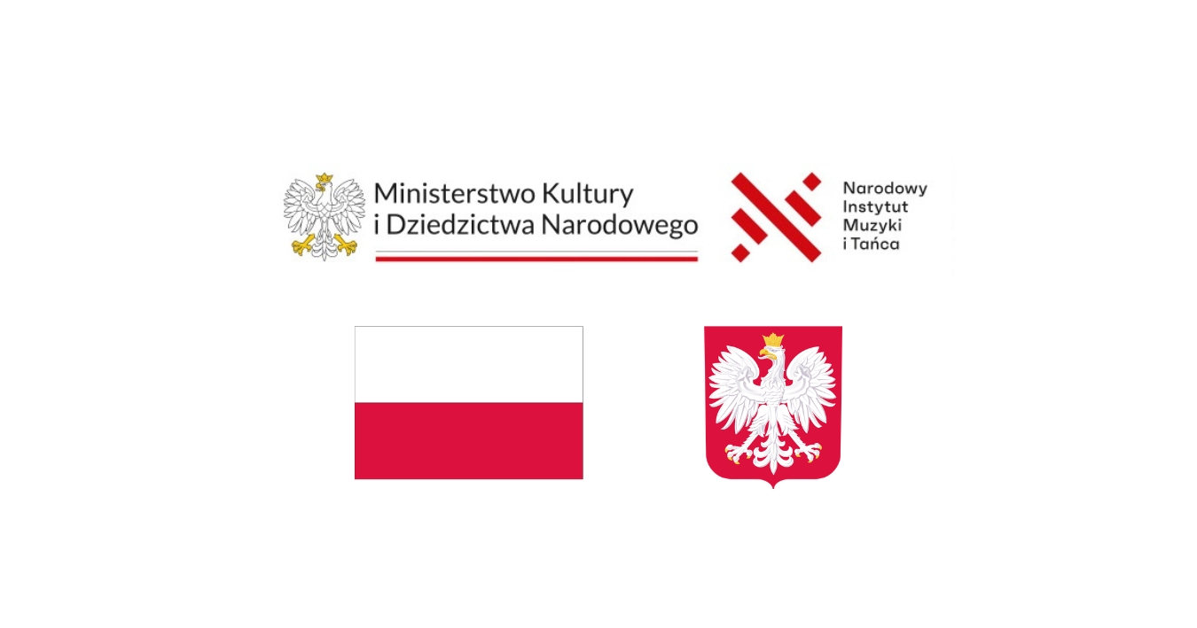 logotypy Ministerstwa Kultury i Dziedzictwa Narodowego, flaga Polski i Godło