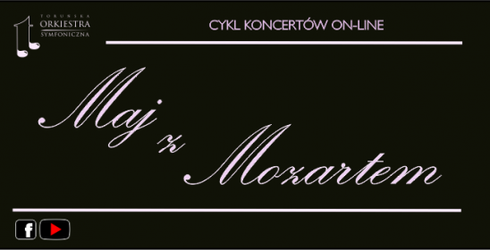 Napis Maj z Mozartem na czarnym tle