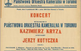 Plakat - koncert w dniu 9 października 1981 roku