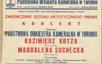 Plakat - Zakończenie sezonu artystycznego 1981/1982 - koncert w dniu 25 czerwca 1982 roku