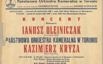 Plakat - koncerty w Grudziądz i Toruniu w dniach 28-29 października 1982 roku