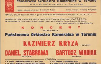 Plakat - Koncerty w Toruniu i Warszawie w dniach 17-20 czerwca 1983 roku