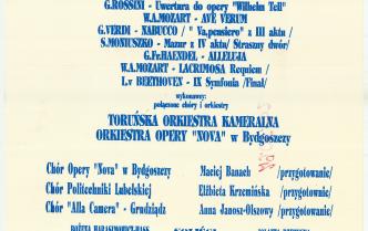 Plakat - Koncert "Słynne chóry" w dniach 29-30 maja 1995 roku