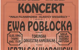 Plakat - Koncert z cyklu "Mała filharmonia - Klasycy Wiedeńscy" w dniu 10 maja 1996 roku
