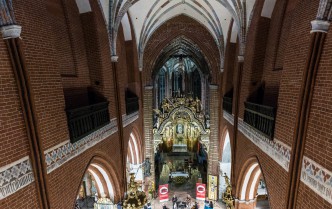 top view of the interior of the church