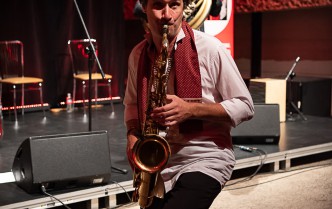 a man playing the saxophone