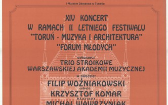 Plakat - XIV Koncert w ramach II Letniego Festiwalu Toruń - Muzyka i Architektura w dniu 15 sierpnia 1998 roku