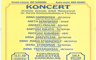 Koncert uczniow ZSM w Toruniu (18.01.1998)