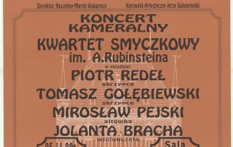 Koncert kameralny - Kwartet smyczkowy im. A. Rubinsteina (05.11.1999)