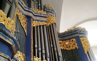 zbliżenie na piszczałki organ 