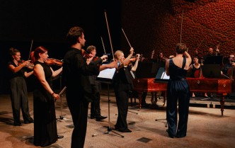 zespół osób grających na instrumentach smyczkowych