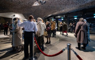 ludzie wchodzący na koncert