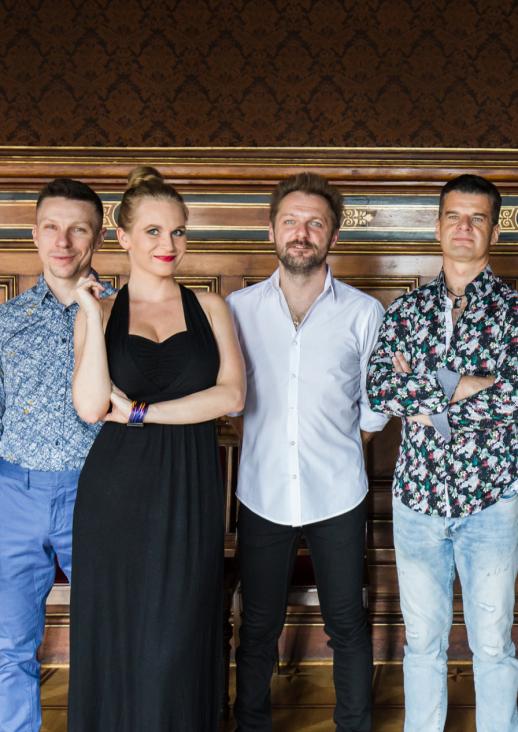 A band of musicians - from the left: Bartosz Staszkiewicz, Asia Czajkowska, Rafał "Zwierzak