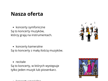 grafika dotycząca działalności orkiestry